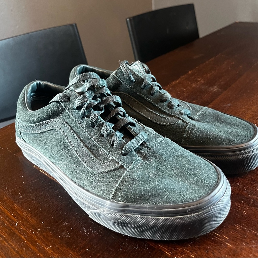Vans Dark Green Suede Sneakers